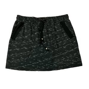Takara Women's Black Drawstring Elastic Waist Mini Skirt w/ Pockets Sporty SZ L